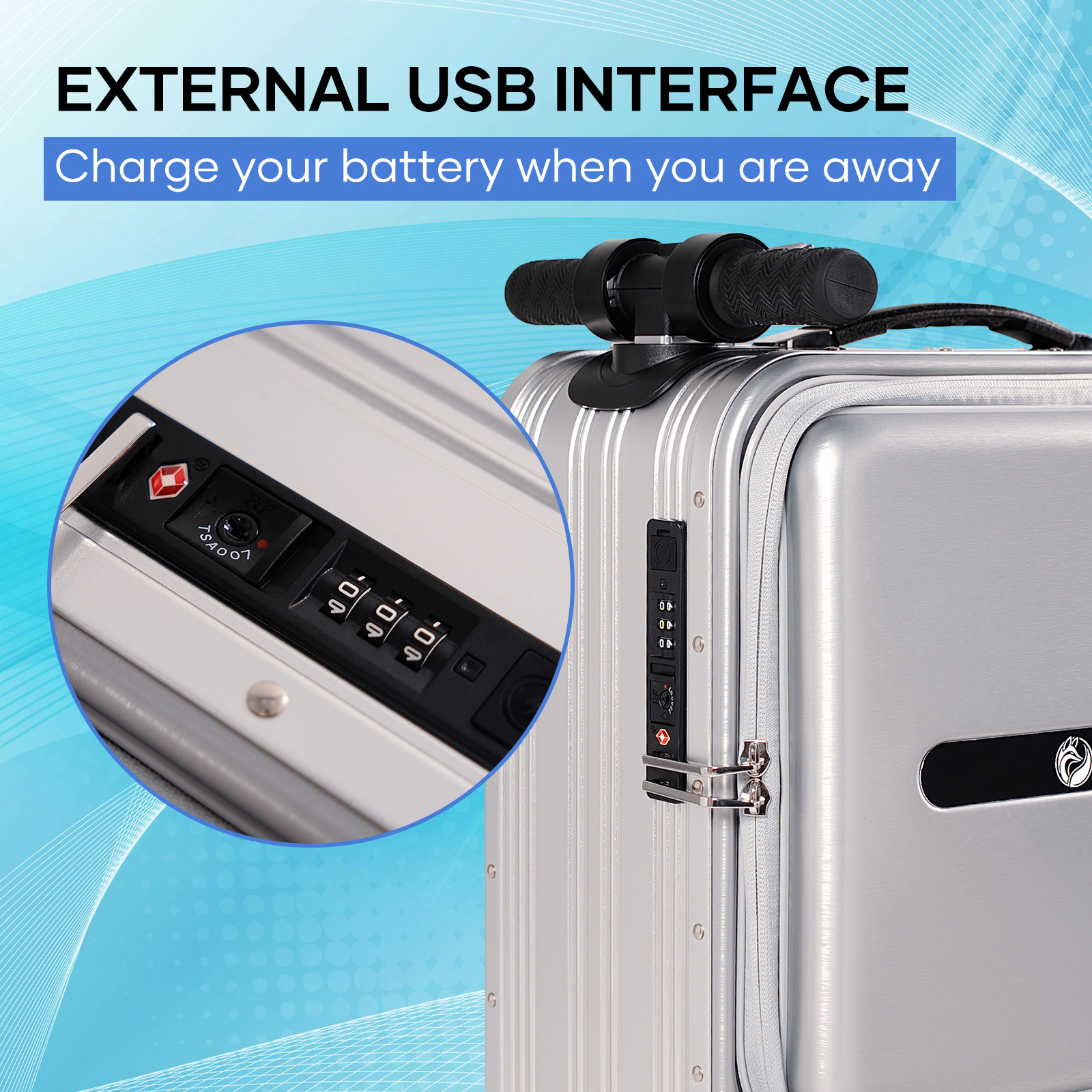 Waterproof USB Charging Suitable Smart Luggage for Rainy Destinations Beach Trips - Image 3